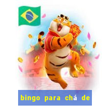 bingo para chá de bebê para imprimir grátis